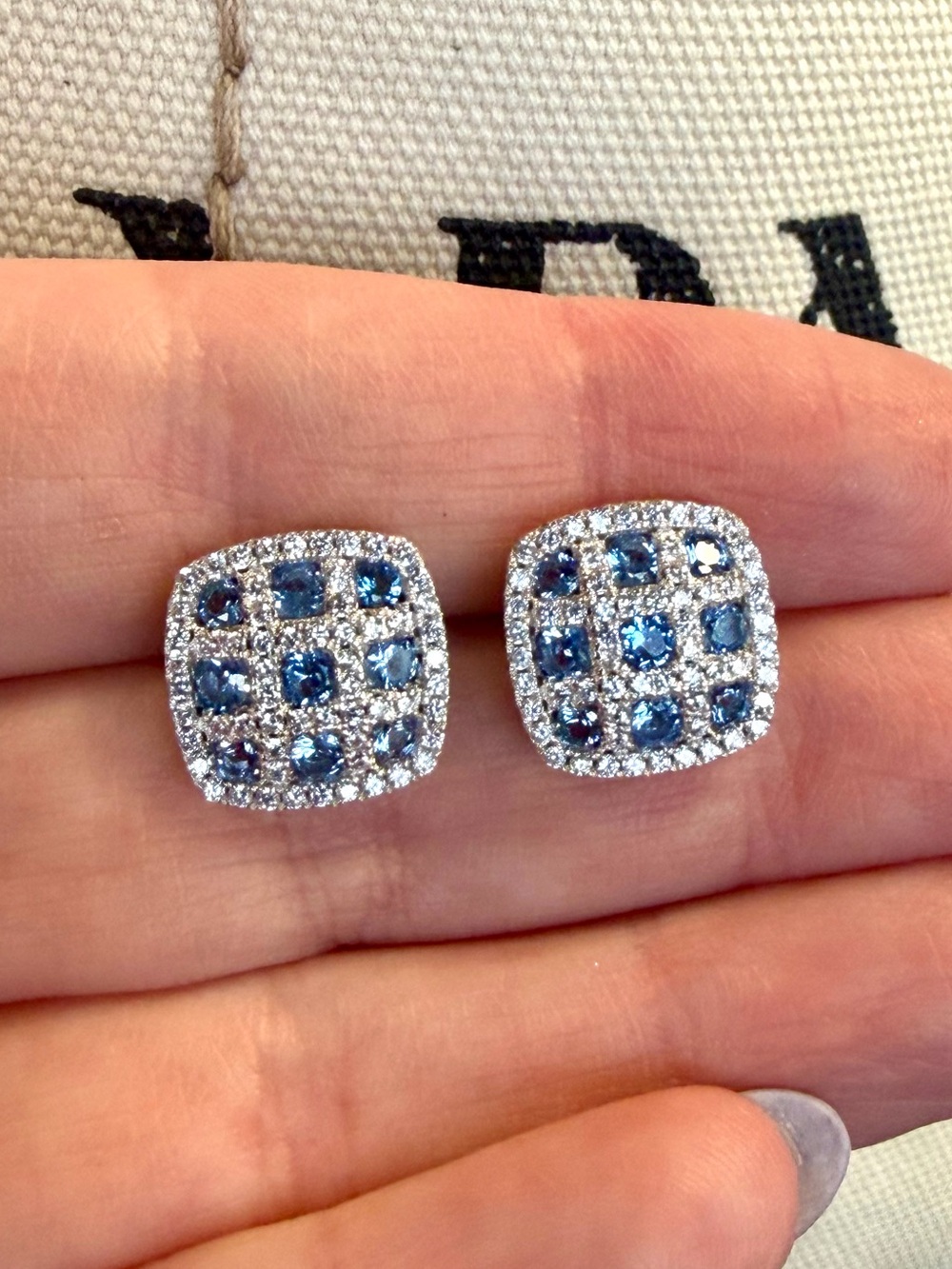 Sterling Silver and Blue Topaz Stud Earrings